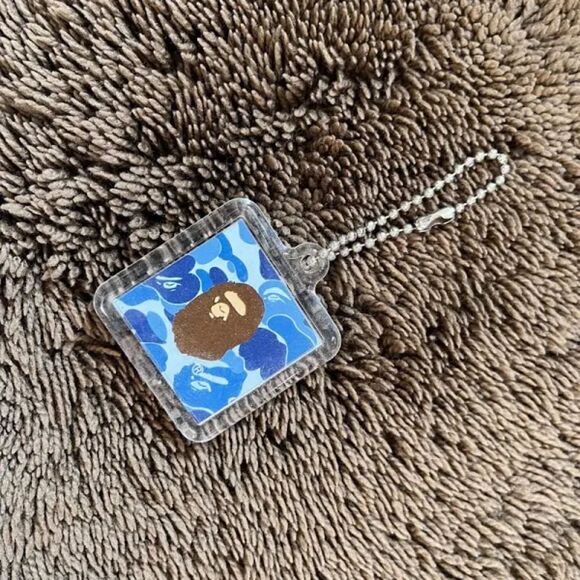 Bape Other - NWT Authentic Bape Ape Keychain Blue Camo Square Sealed